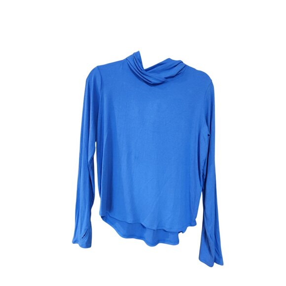 All In Motion Womens Blue Long Sleeve Drape Neck Top XL 14/16 Lightweight Knit - Picture 1 of 3